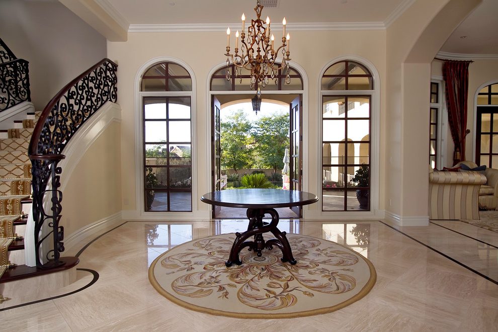 Round Entry Table Entrance Traditional, Round Entrance Table